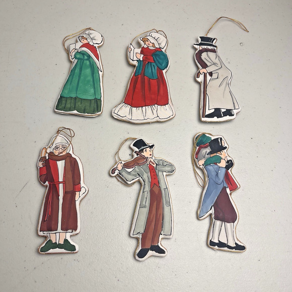 Dickens A Christmas Carol Character Ornaments Set Of 6 Vintage Holiday Decor - Picture 1 of 12
